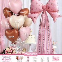 Nouvel ensemble de ballons en aluminium en forme de nœud cerise de 18 pouces pour la vente en gros, kits de ballons mignons en forme de nœud pour la décoration murale de fête d'anniversaire et de vacances