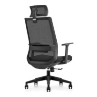 Chaise de bureau ergonomique moderne et confortable avec appui-tête réglable, accoudoirs fixes, design pivotant en maille pour la maison, le bureau et l'école