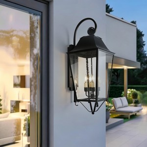 Energy-efficient, bright outdoor decorative wall <b>light</b>/garden <b>light</b> – Brass <b>LED</b> wall fixture - Product Image 3
