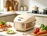 Cuisinière à riz électrique multifonctionnelle 4L (8 tasses de riz) 860W, fonction minuterie, contrôle par micro-ordinateur, boîtier en plastique, revêtement antiadhésif