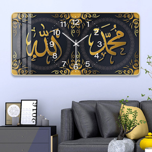 Grande stile caldo moderno di lusso in porcellana di cristallo orologio da parete creativo <span class=keywords><strong>Art</strong></span> Deco tela dipinta per ingresso sala da pranzo <span class=keywords><strong>Art</strong></span> - Product Image 4