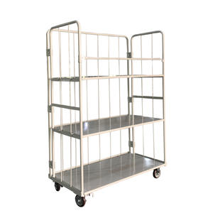 Logistieke Beveiliging Wire Mesh Roll Winkelwagen Opslag Metalen <span class=keywords><strong>Trolley</strong></span> Met Wielen - Product Image 1