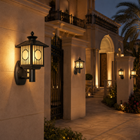 Lanterne murale décorative d'extérieur avec cadre ovale pour l'éclairage des jardins de villas