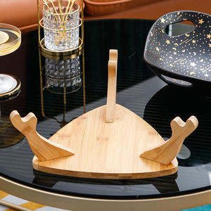 Nórdico Sala Mesa De Jantar Lanche Sobremesa Tigelas De Armazenamento Prato De Pão Cerâmica Fruteira Saladeira com Suporte De Madeira De Bambu - Product Image 4