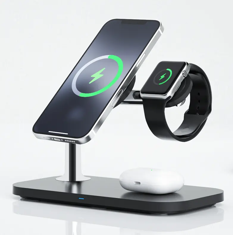 3 In 1 Magnetic Wireless Charger 15w Fast Charging Stand Mobile Phone Holder Support Portable Dock Station 3in1 Wireless Charger