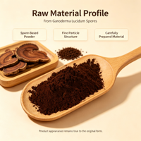 Poudre de spores de Reishi murale brisée, matière première naturelle de Ganoderma Lucidum pour complément alimentaire, approvisionnement en vrac