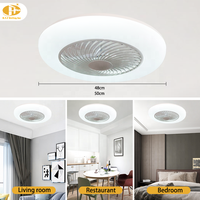 Ventilateur de plafond blanc simple avec lumière LED à intensité variable et télécommande, ventilateur-lumière DC 3-en-1 haute vitesse pour la décoration moderne de chambre à coucher