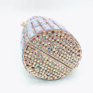 Amiqi mry14 batom de luxo feminino, batom com glitter de cristal, bolsa de mão, pode ser customizada, de ombro