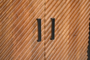 Best Quality Side Board Iron/wood 4 Door Side Board Black <b>Pc</b> / Light Honey Metal / Mango Wood Material furniture - Product Image 3