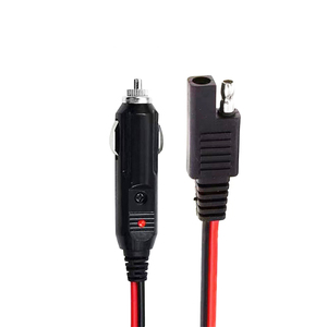 Connecteur SAE <span class=keywords><strong>2</strong></span> broches personnalisé en usine vers prise allume-cigare mâle pour voiture, câble de connexion en cuivre pur - Product Image 2