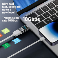 Adaptor MS OEM Tipe-C ke USB Mendukung Transfer Data OTG Tipe-C Male ke Female Tampilan Transparan untuk Arus dan Tegangan