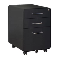 Meuble de rangement mobile en acier à trois tiroirs verrouillables avec roulettes pour bureau à domicile, unité de classement et d'archivage, achat en gros