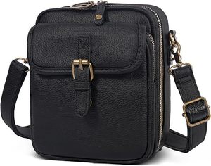 Women Vintage PU Leather Square Crossbody Bag Retro Buckle Shoulder Purse Adjustable <b>Strap</b> Multi Color Portable Daily Phone Bag - Product Image 1