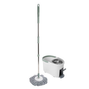 Juego de fregona <span class=keywords><strong>y</strong></span> cubo giratorio 360 <span class=keywords><strong>con</strong></span> <span class=keywords><strong>pedal</strong></span> de pie manos libres para limpieza diaria de suelos - Product Image 6