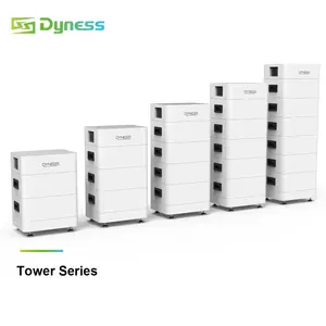 Dyness Tower بطاريات ليثيوم أيون تيار مستمر عالية الجهد 7kw 15kw 20kw 40kw نظام تخزين الطاقة الشمسية حزمة lifepo4 96v قابلة للتكديس