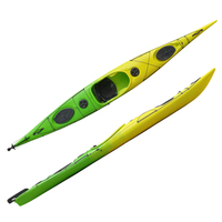 Kayak monoplace Hot Surfski 5m, bateau canoë, kayak de voyage individuel, kayak en plastique pour une personne, kayak océanique à assise intérieure