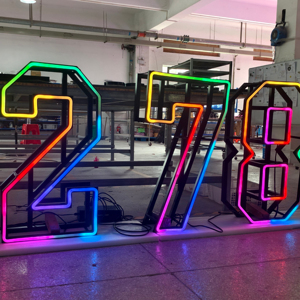 Lettere e Numeri Luminosi LED RGB Pieghevoli da 4 Piedi, Cornice al Neon per Decorazioni di Feste ed Eventi - Product Image 1