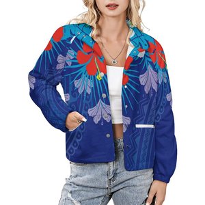 <span class=keywords><strong>Giacca</strong></span> Invernale Personalizzata con Design Polinesiano a Ibisco per Donne, Stampa su Richiesta, Collo Alto, <span class=keywords><strong>Giacca</strong></span> in <span class=keywords><strong>Peluche</strong></span> - Product Image 3