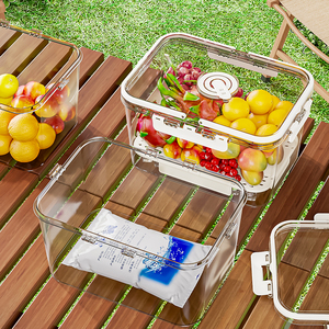 Lot de 3 Contenants de Rangement pour Réfrigérateur, Boîtes de Conservation pour Fruits et <span class=keywords><strong>Légumes</strong></span>, Bacs de Rangement Alimentaire pour Activités Extérieures - Product Image 3