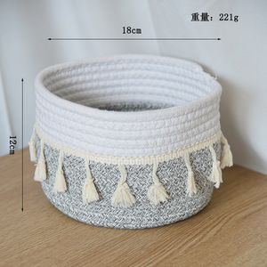 Factory Hot Sale <b>Storage</b> <b>Baskets</b> Woven Cotton Rope <b>Basket</b> Organizing Home Decoration - Product Image 4