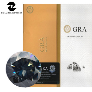 Grey Round Moissanite 8 Hearts 8 Arrows GRA Certified For Jewelry Making - Product Image 1