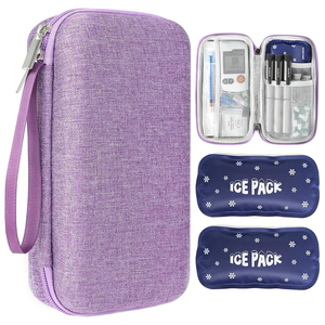 Étui de transport <span class=keywords><strong>isotherme</strong></span> pour <span class=keywords><strong>insuline</strong></span>, <span class=keywords><strong>trousse</strong></span> de médicaments de voyage en EVA avec 2 blocs réfrigérants pour le soin du diabète - Product Image 1