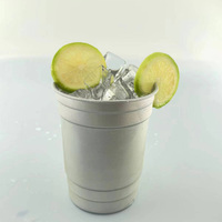 Vasos de Metal de Aluminio Color Plata con Logotipo de Marca Personalizado, 100% Reciclados, Estándar GRS, para Bebidas
