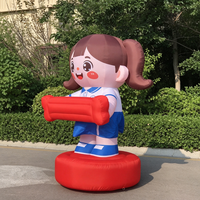 Mascotte gonflable géante personnalisée de 4 m, fille, en tissu Oxford/Nylon imperméable, durable, résistante au soleil, installation facile pour la publicité