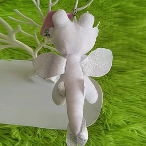 Adorable porte-clés en peluche bébé dragon noir et blanc-Porte-clés de couple Night Light Fury, sac à dos sans dents Charm Plushie Gift - Product Image 5