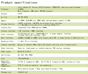 4 LAN Mạng thiết bị giá rẻ Celeron j4125/j4105/j6412 <span class=keywords><strong>8</strong></span> 16 20 <span class=keywords><strong>GB</strong></span> <span class=keywords><strong>RAM</strong></span> SSD 128 256 512 <span class=keywords><strong>GB</strong></span> 8GB 128GB Mini PC 4LAN Quad Core j4125 - Product Image 6