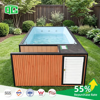 Piscine de luxe en fibre de verre pour jardin extérieur, type conteneur maritime, 20 pieds x 30 pieds