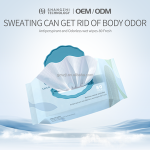 Lingettes anti-transpirant et Odo Rless de marque privée 80 non tissés frais sans <span class=keywords><strong>alcool</strong></span> emballés individuellement pour les soins de la peau du visage et du corps - Product Image 2