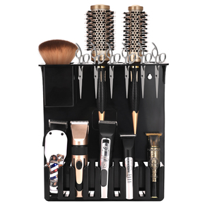 Barbería Negro Cortapelos Tijeras Cepillos Peines Organizador Montaje en pared Soporte de herramientas de peluquero - Product Image 5