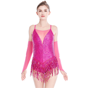 Ballet Performance Dresses for Women Adults Dynamic <b>Sequin</b> Tassel Professional Competition Latin Dance Performance Clothes - Product Image 1