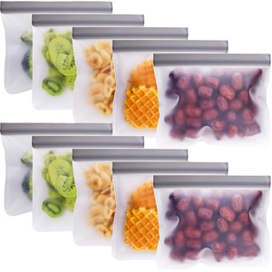 Translucent Frosted PEVA Food Preservation Bag Refrigerator Food Storage Bag Reusable Freezer Sandwich Ziplock Bag
