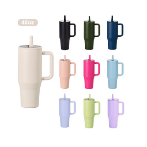Gobelet Isotherme de 40 oz en Acier Inoxydable à Double Paroi avec Logo Personnalisé, Anti-Fuite, Couvercle à Paille et Poignée - Product Image 1