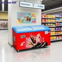 Congélateur commercial Hifan CE ETL CB avec porte vitrée, armoire à glace, réfrigérateur, congélateur profond économe en énergie pour magasin
