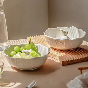 Vente en gros d'usine, bol à fruits en céramique simple, élégant et charmant pour les fêtes - Product Image 5