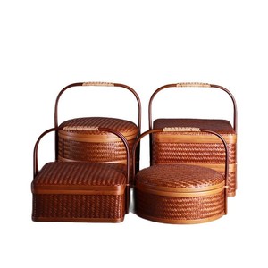 Bamboo Woven Storage <b>Boxes</b> Round Handmade Tea Ceremony Accessories <b>Gift</b> Craft - Product Image 5