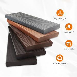 Engineered Black Grey <strong>WPC</strong> Waterproof Outdoor <strong>Decking</strong> Board Square Exterior Composite <strong>Decking</strong> for Park Walkway - Product Image 2