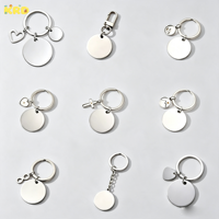 Blanko Edelstahl-Scheiben-Schlüsselanhänger, 9 Stile, Individuelle Lasergravur UV-Druck Personalisierter Metall-Schlüsselring DIY Souvenir Geschenk