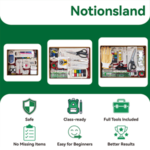 Kit per Quilting Notionsland 162/281/386 Pezzi, Strumenti di <span class=keywords><strong>Cucito</strong></span> per Studenti <span class=keywords><strong>e</strong></span> Principianti, Set per Lavori Artigianali in Tessuto Fai-da-Te - Product Image 4