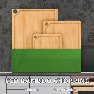 Tabla de Cortar Rectangular Plegable de Bambú Ecológica con Ranura para Jugos, Apta para Lavavajillas, 1.5 cm de Grosor, para Charcutería y Servir - Product Image 2