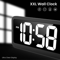 LED-Wecker mit großem Display Innen thermometer Schlummer zeit kalender Hintergrund beleuchteter Temperatur monitor Wand Digitaluhr