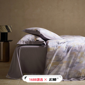 Ensemble de literie quatre pièces en coton brossé imprimé 60 fils, style peinture à l'huile, chaud, respirant, design moderne, automne-hiver - Product Image 4