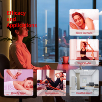 Panel de Terapia de Luz Roja Infrarroja REDSKY Desktop Face 660nm 850nm con 72 LED, Función de Calentamiento y Base Giratoria de 360 Grados