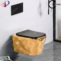 Nouveaux produits 2024, toilettes murales de luxe en or blanc occidental, toilettes suspendues, toilettes murales, toilettes suspendues en céramique