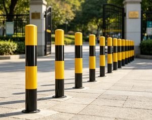 Borne de délimitation fixe de 76 mm avec bandes réfléchissantes noires et jaunes – Visibilité jour et nuit - Product Image 3