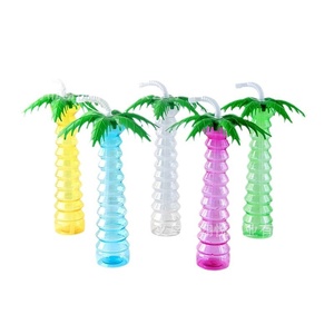 Vaso para Granizados con Forma de Palmera de Coco, 400 ml, con Pajita, Plástico PET, Color Personalizado, Logotipo Personalizado, Venta al por Mayor - Product Image 2