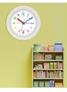 8 inç yuvarlak Modern renkli öğrenme plastik çocuk odası saati çocuk öğretim saatler özel duvar saatleri çalışma